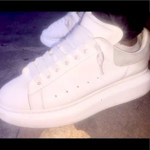 A Pair Of Alexander McQueen White and Gray Size 9.5